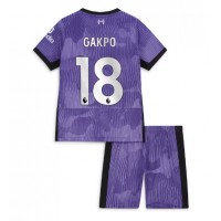 Liverpool Cody Gakpo #18 Tredje trøje Børn 2023-24 Kortærmet (+ Korte bukser)